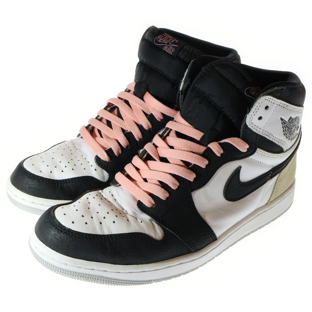 NIKE(ナイキ) AIR JORDAN 1 HIGH OG Bleached Coral エアジョーダン 1 ブリーチド コーラル ハイカットスニーカー ホワイト/ブラック US9.5/27.5cm 555088-108
