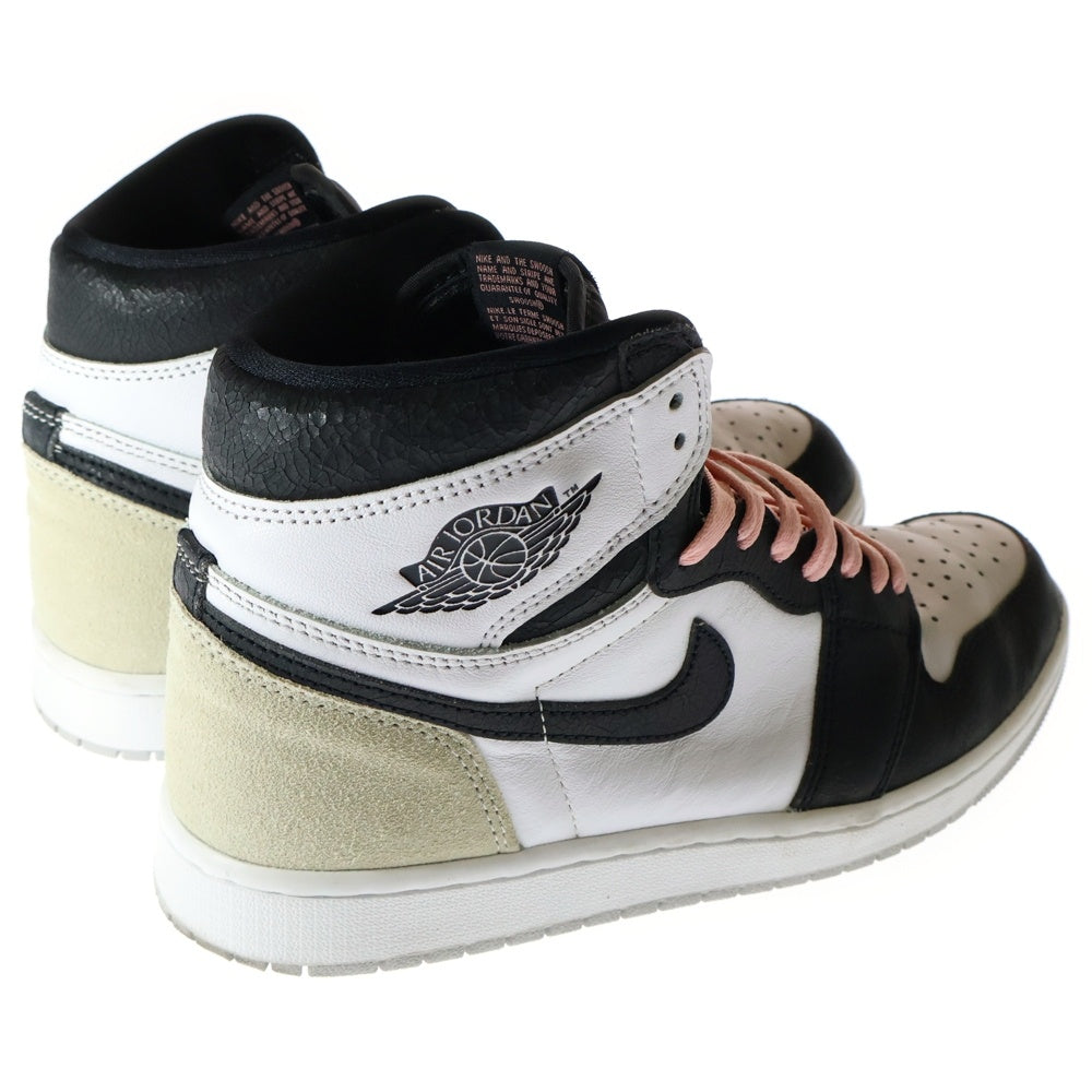 NIKE(ナイキ) AIR JORDAN 1 HIGH OG Bleached Coral エアジョーダン 1 ブリーチド コーラル ハイカットスニーカー ホワイト/ブラック US9.5/27.5cm 555088-108