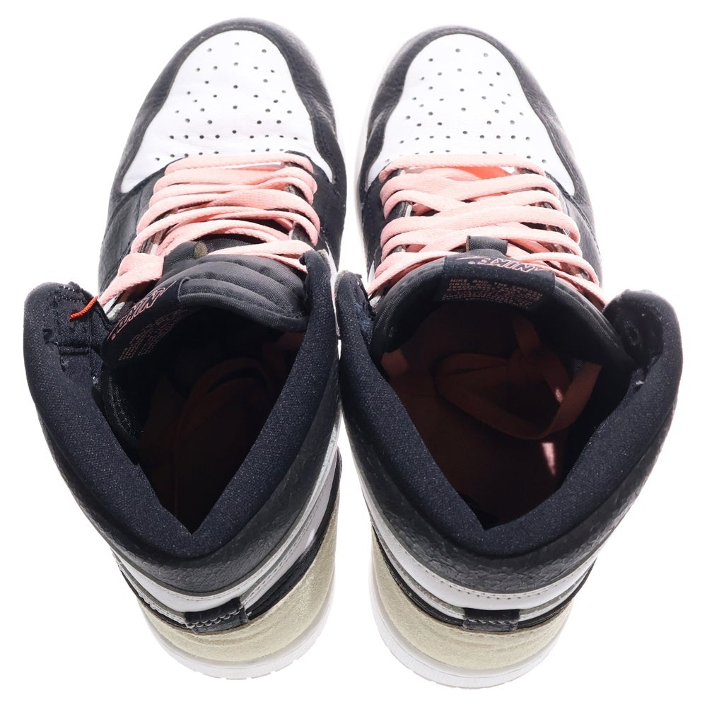 NIKE(ナイキ) AIR JORDAN 1 HIGH OG Bleached Coral エアジョーダン 1 ブリーチド コーラル ハイカットスニーカー ホワイト/ブラック US9.5/27.5cm 555088-108