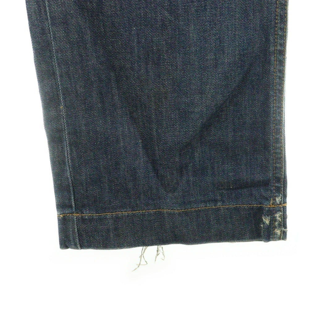 DOLCE & GABBANA(ドルチェアンドガッバーナ) ダメージ加工 逆さフラップ マルチポケット ジップフライ ストレートデニムパンツ インディゴ G3HGTD