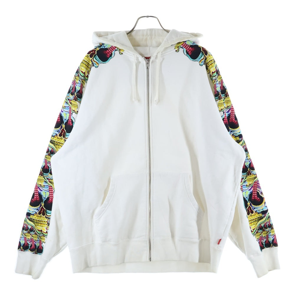 SUPREME(シュプリーム) 22AW Skulls Zip Up Hooded Sweatshirt スカルモチーフ ジップアップ スウェット パーカー ホワイト