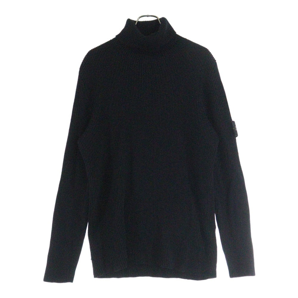 STONE ISLAND(ストーンアイランド) 20AW サイドロゴパッチ付き ウール タートルネック ニット セーター ブラック 7315522C2