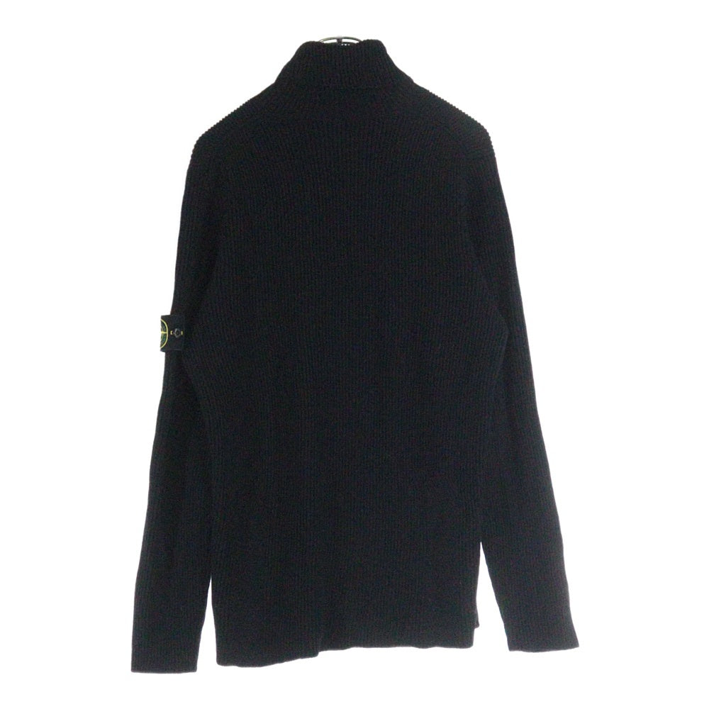 STONE ISLAND(ストーンアイランド) 20AW サイドロゴパッチ付き ウール タートルネック ニット セーター ブラック 7315522C2