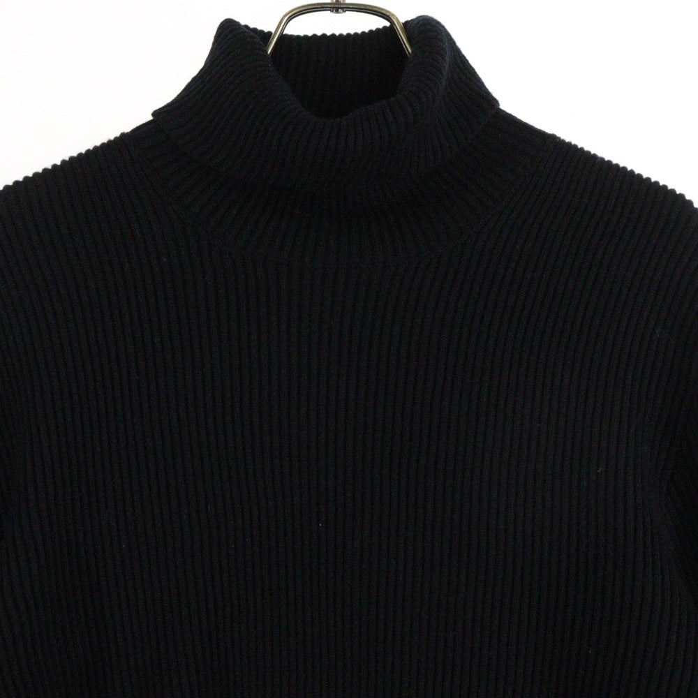 STONE ISLAND(ストーンアイランド) 20AW サイドロゴパッチ付き ウール タートルネック ニット セーター ブラック 7315522C2