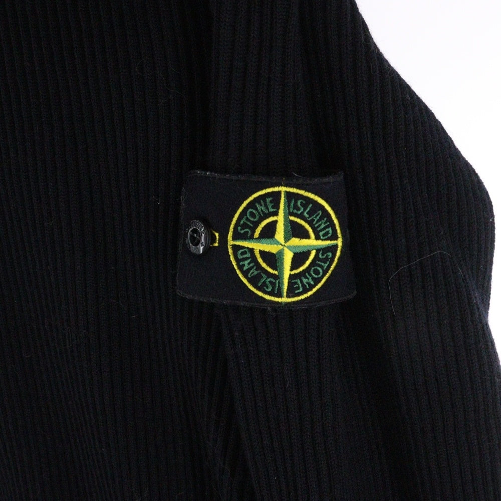 STONE ISLAND(ストーンアイランド) 20AW サイドロゴパッチ付き ウール タートルネック ニット セーター ブラック 7315522C2