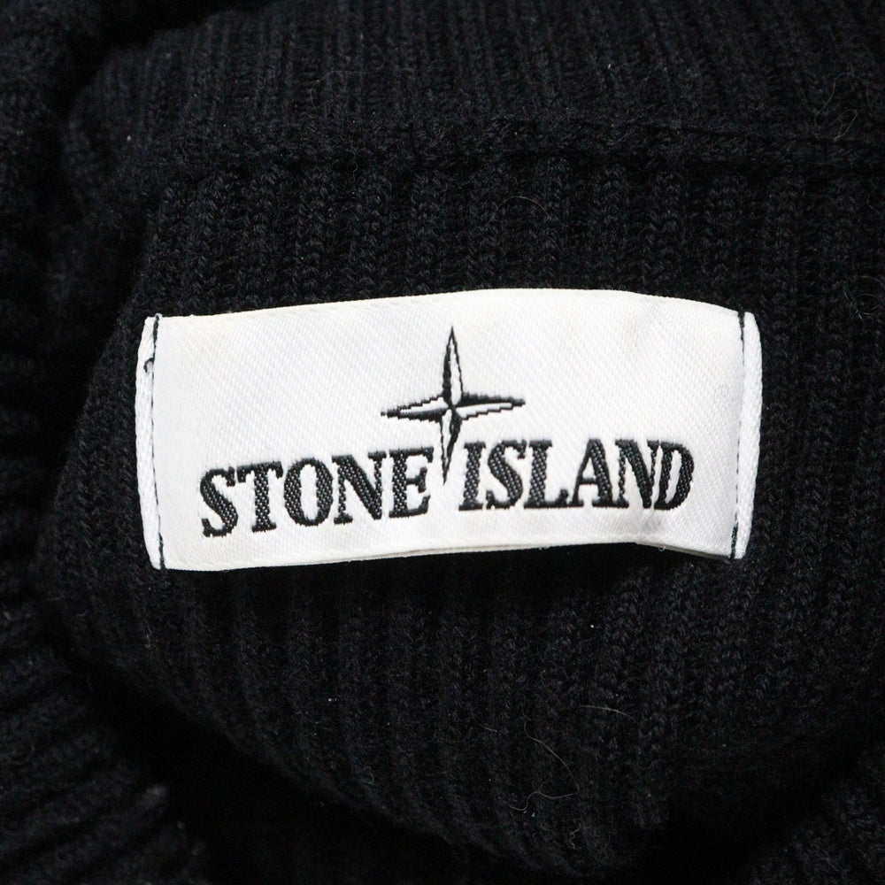 STONE ISLAND(ストーンアイランド) 20AW サイドロゴパッチ付き ウール タートルネック ニット セーター ブラック 7315522C2
