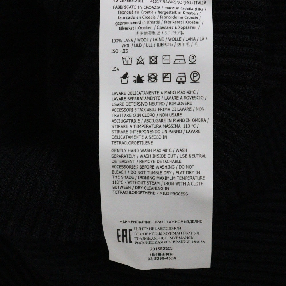 STONE ISLAND(ストーンアイランド) 20AW サイドロゴパッチ付き ウール タートルネック ニット セーター ブラック 7315522C2