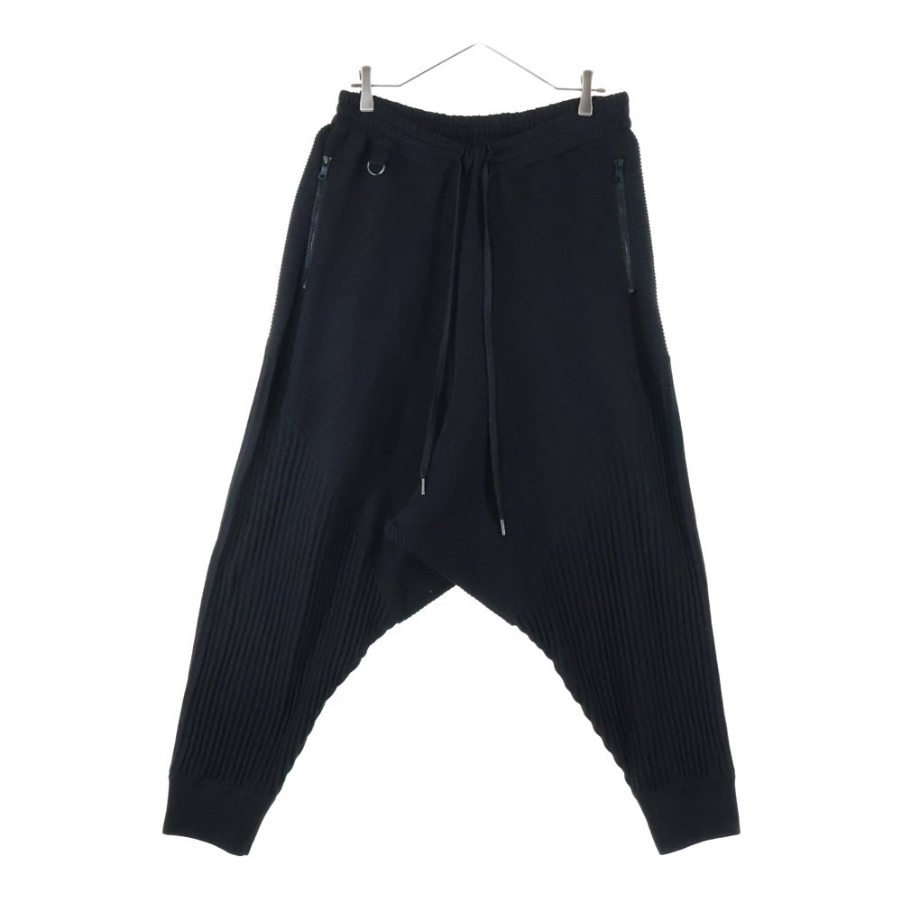 s'yte(サイト) HEM RIB SARUEL PANTS ヘム リブ サルエル イージーパンツ ブラック UV-K03-919