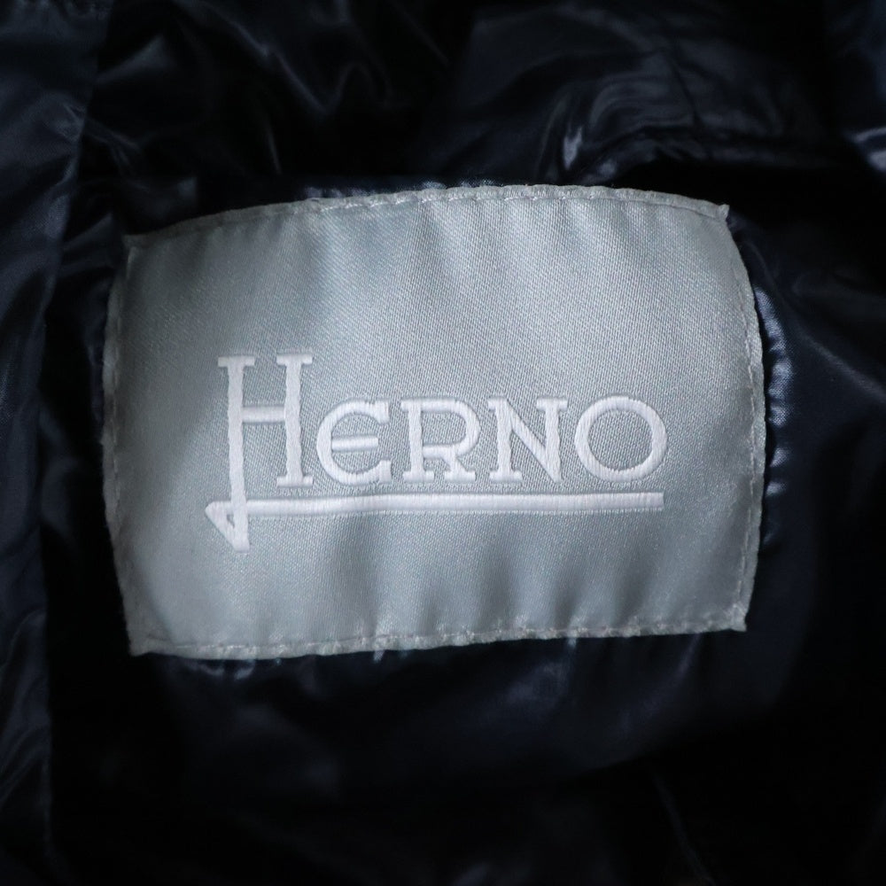 HERNO(ヘルノ) 切り替え ジップアップフーデッドダウンコート レディース ネイビー 37216-34665-6