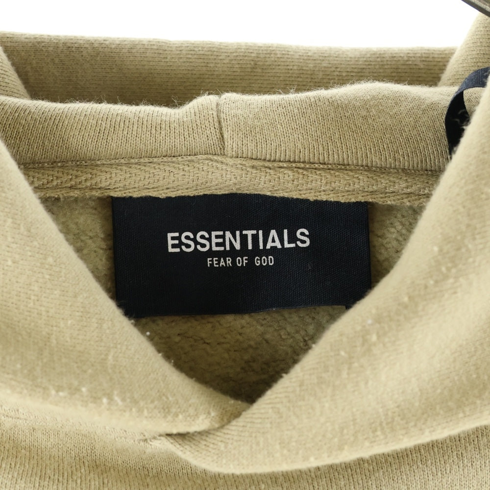 FEAR OF GOD ESSENTIALS(フィアオブゴッド エッセンシャルズ) HOODIE バックリフレクターロゴ プルオーバースウェットパーカー フーディー ベージュ