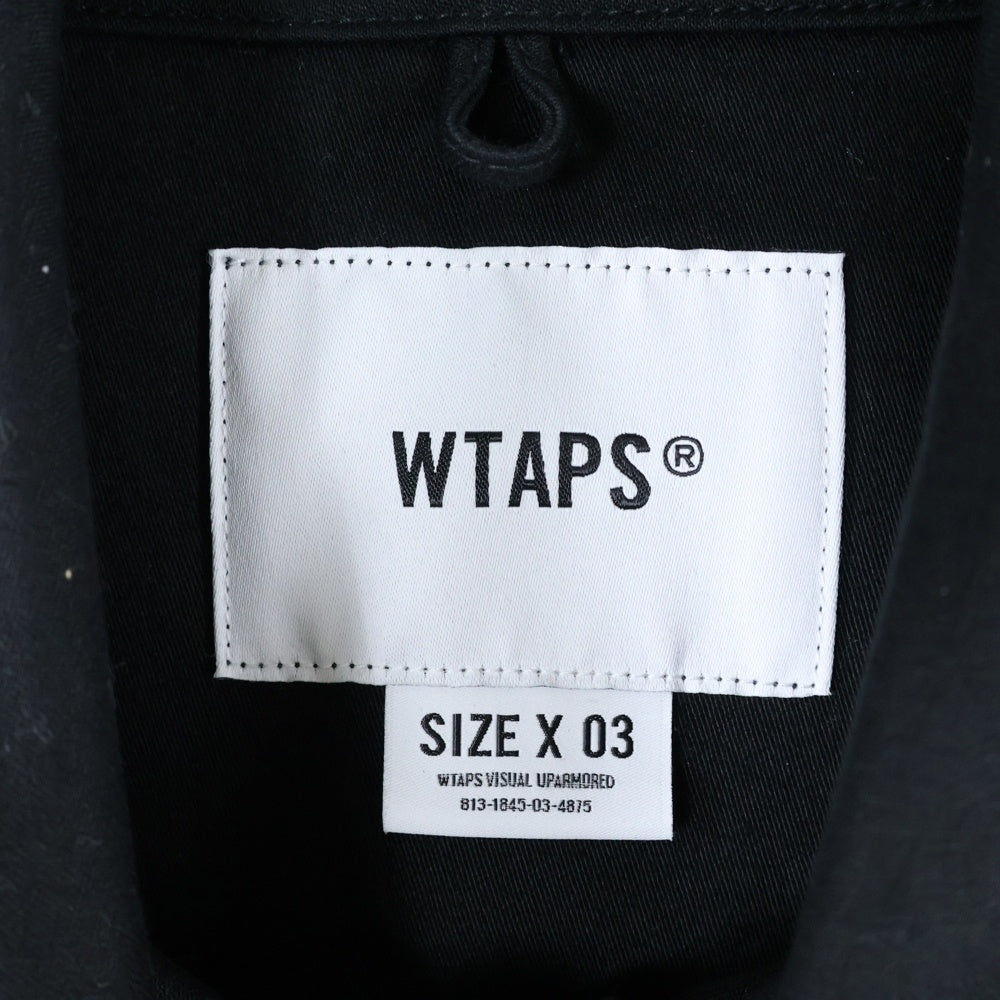 WTAPS(ダブルタップス) 24AW CBW LS COTTON SATIN SHIRT コットン サテン ダブルフラップポケット 長袖シャツ ブラック 242WVDT-SHM01