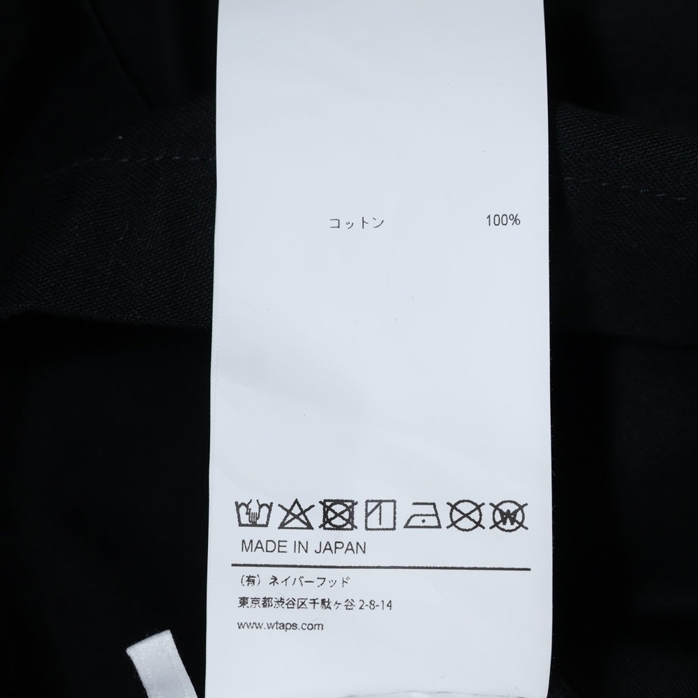 WTAPS(ダブルタップス) 24AW CBW LS COTTON SATIN SHIRT コットン サテン ダブルフラップポケット 長袖シャツ ブラック 242WVDT-SHM01