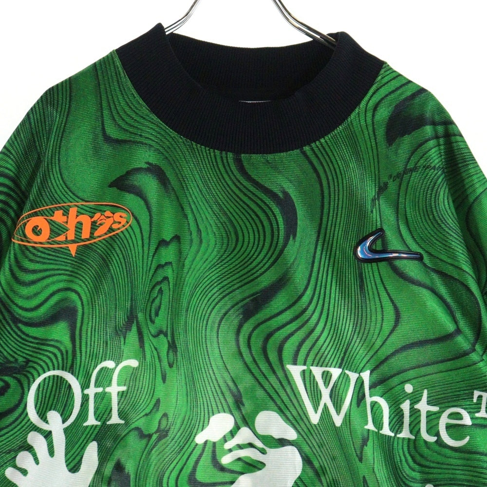 NIKE(ナイキ) ×OFF-WHITE ALLOVER PRINT UNIFORM オフホワイト オールオーバープリント ユニフォーム クルーネック カットソー 長袖Tシャツ グリーン FQ0998-389