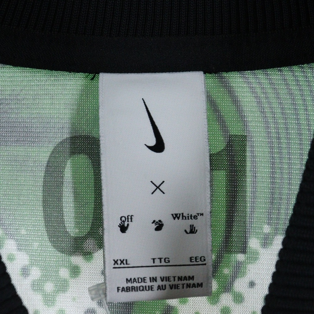 NIKE(ナイキ) ×OFF-WHITE ALLOVER PRINT UNIFORM オフホワイト オールオーバープリント ユニフォーム クルーネック カットソー 長袖Tシャツ グリーン FQ0998-389