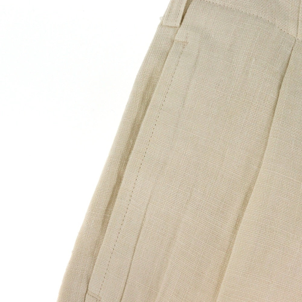 VINTAGE(ヴィンテージ) 80S VINTAGE DEZERT デザート ツータック ワイド リネン スラックスパンツ ベージュ