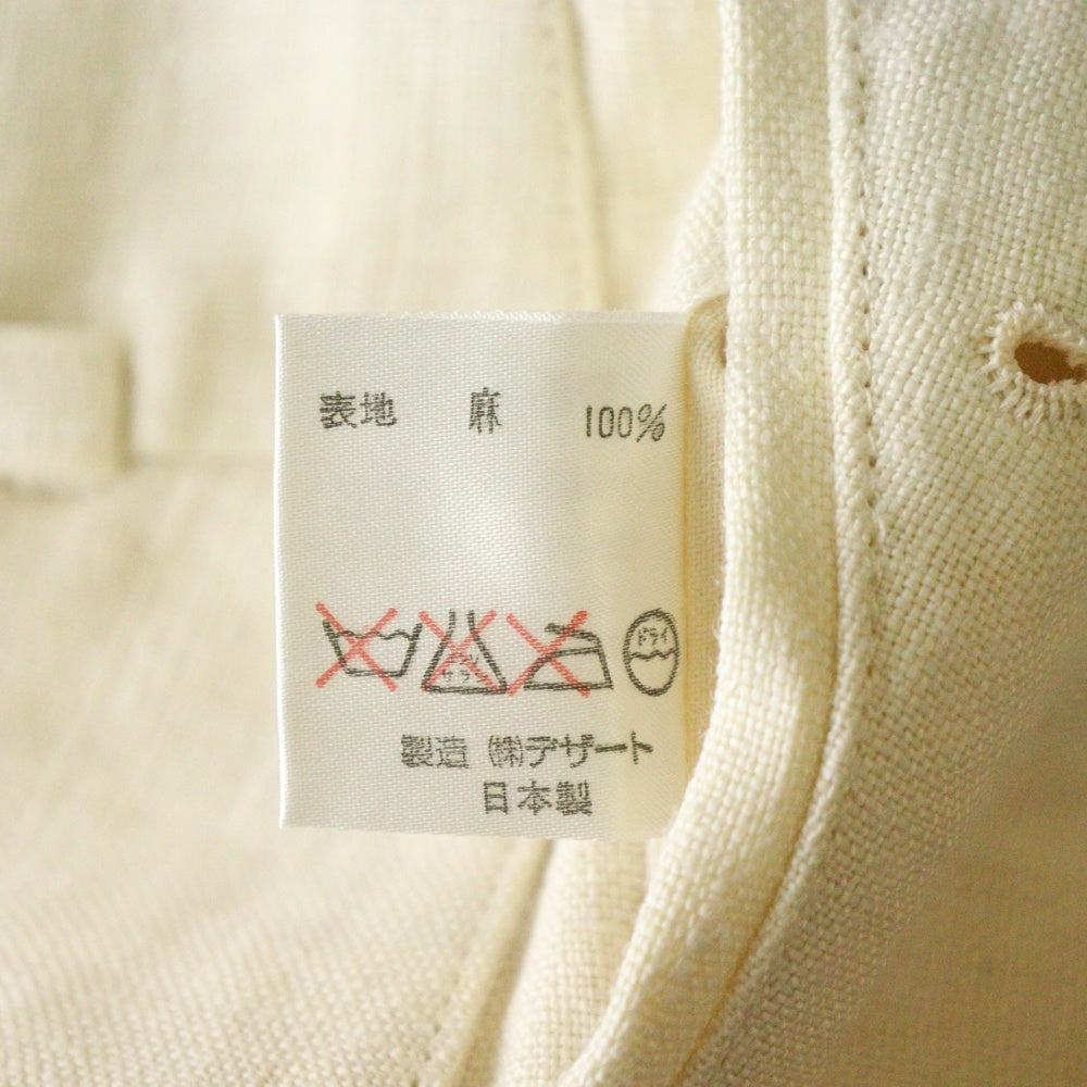 VINTAGE(ヴィンテージ) 80S VINTAGE DEZERT デザート ツータック ワイド リネン スラックスパンツ ベージュ