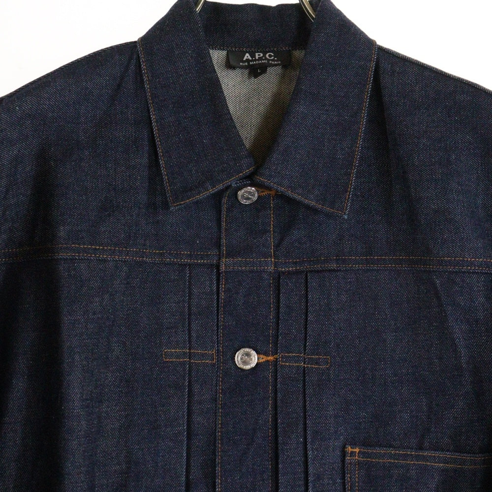 A.P.C(アーペーセー) DENIM BRUT VESTE JEAN JPS リジット 1stタイプ デニムトラッカージャケット インディゴ 25212-1-30301