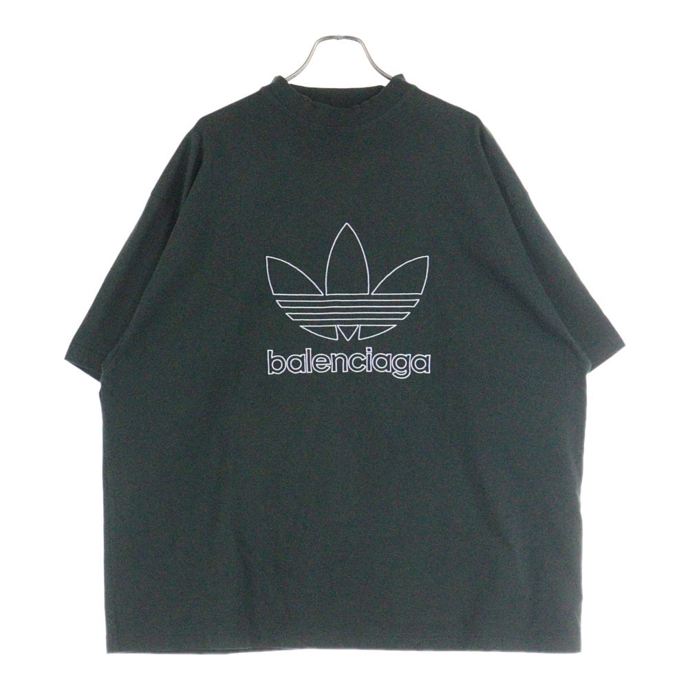BALENCIAGA(バレンシアガ) 23SS ×adidas アディダス トレフォイルロゴオーバーサイズTシャツ 半袖クルーネックカットソー グリーン 723976 TNVN8
