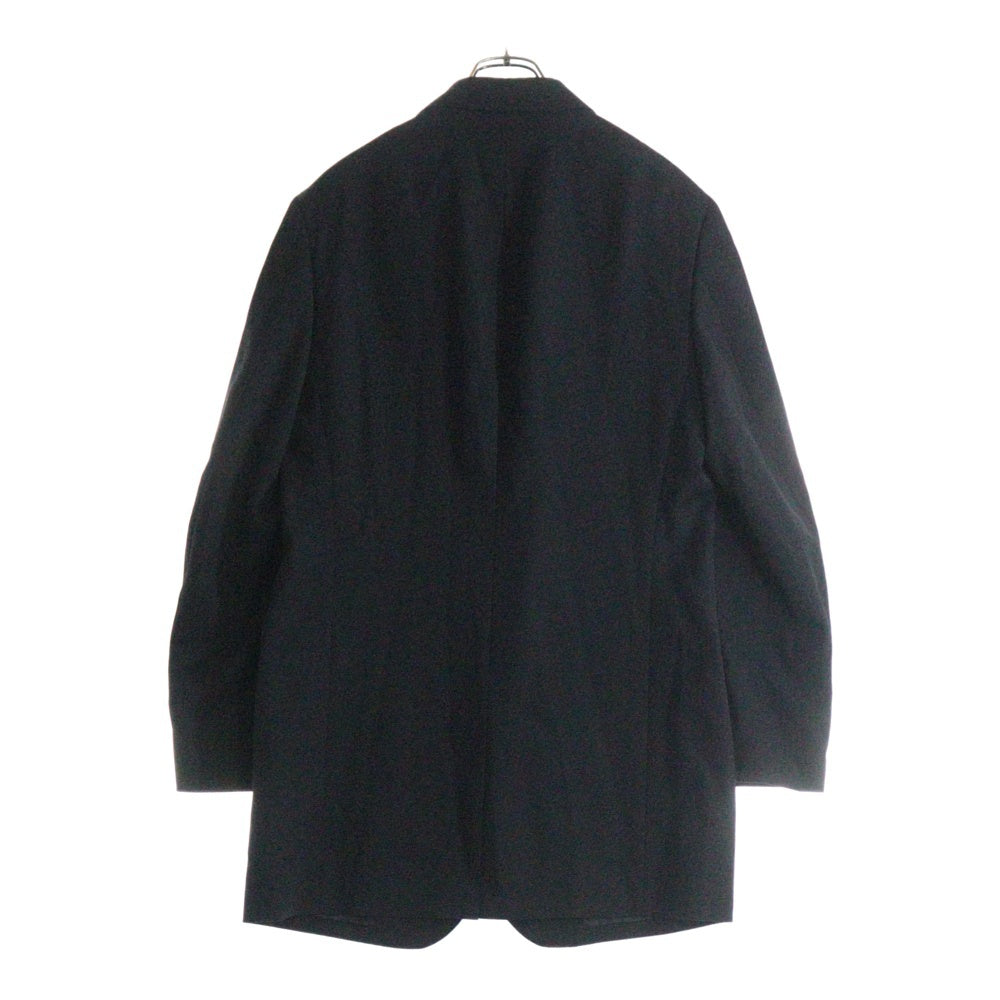 Yohji Yamamoto POUR HOMME(ヨウジヤマモト プールオム) 24AW WOOL GABARDINE 5BUTTON JACKET ウールギャバジン 5ボタン ノッチドラペル ビックシルエット テーラードジャケット ブラック HO-J70-534