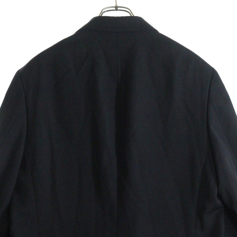 Yohji Yamamoto POUR HOMME(ヨウジヤマモト プールオム) 24AW WOOL GABARDINE 5BUTTON JACKET ウールギャバジン 5ボタン ノッチドラペル ビックシルエット テーラードジャケット ブラック HO-J70-534