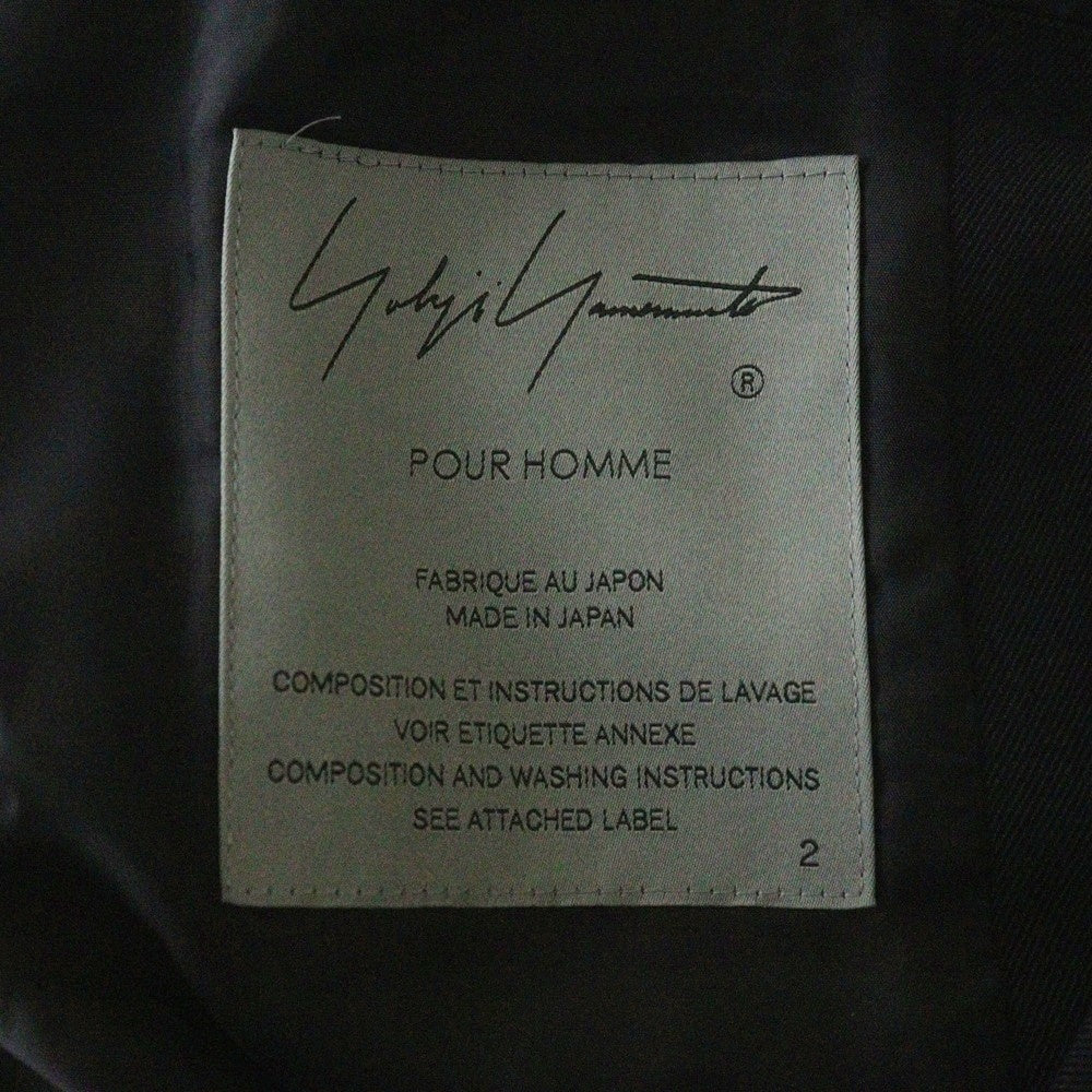 Yohji Yamamoto POUR HOMME(ヨウジヤマモト プールオム) 24AW WOOL GABARDINE 5BUTTON JACKET ウールギャバジン 5ボタン ノッチドラペル ビックシルエット テーラードジャケット ブラック HO-J70-534