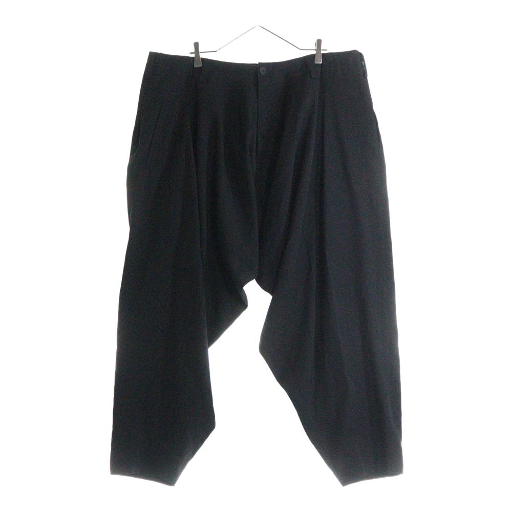Yohji Yamamoto POUR HOMME(ヨウジヤマモト プールオム) 25SS WOOL GABARDINE DRAPE PANTS ウール ギャバジン ドレープ サルエルパンツ ブラック HP-P44-100