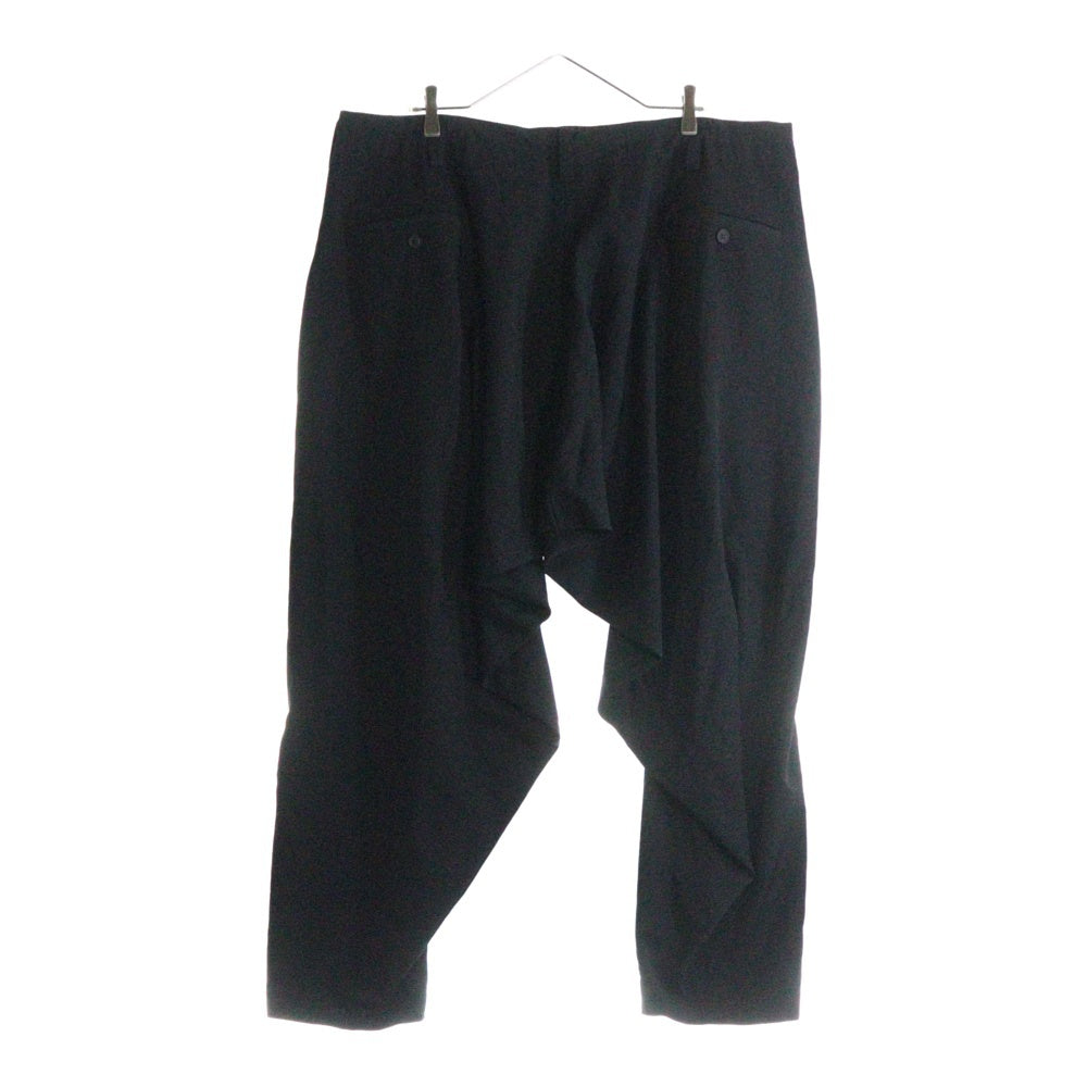 Yohji Yamamoto POUR HOMME(ヨウジヤマモト プールオム) 25SS WOOL GABARDINE DRAPE PANTS ウール ギャバジン ドレープ サルエルパンツ ブラック HP-P44-100
