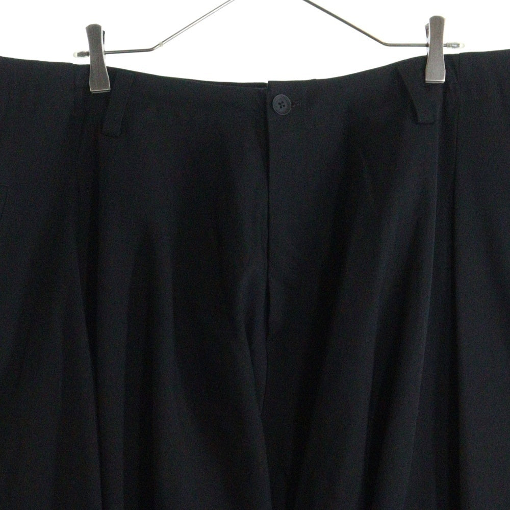 Yohji Yamamoto POUR HOMME(ヨウジヤマモト プールオム) 25SS WOOL GABARDINE DRAPE PANTS ウール ギャバジン ドレープ サルエルパンツ ブラック HP-P44-100