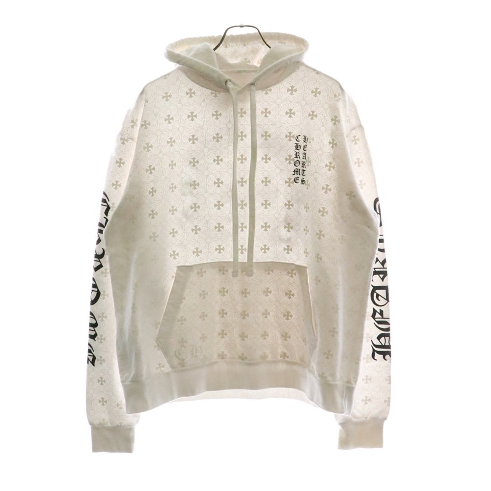 CHROME HEARTS(クロムハーツ) HD PLVR CH PLS PRNT CHプラス総柄 ホースシュー プリント プルオーバー スウェット パーカー ホワイト