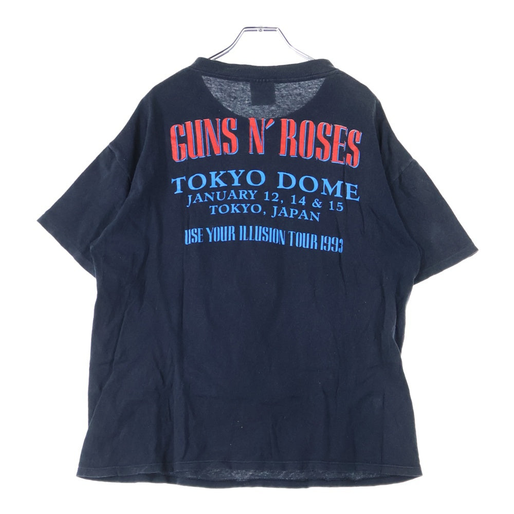 VINTAGE(ヴィンテージ) 90S VINTAGE GUNS N'ROSES USE YOUR ILLUSION ガンズアンドローゼス ツアーTシャツ 東京ドーム 半袖カットソー ブラック