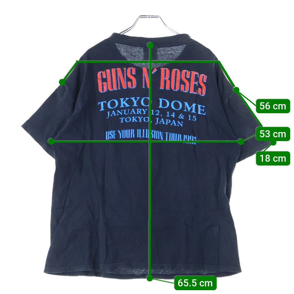 VINTAGE(ヴィンテージ) 90S VINTAGE GUNS N'ROSES USE YOUR ILLUSION ガンズアンドローゼス ツアーTシャツ 東京ドーム 半袖カットソー ブラック