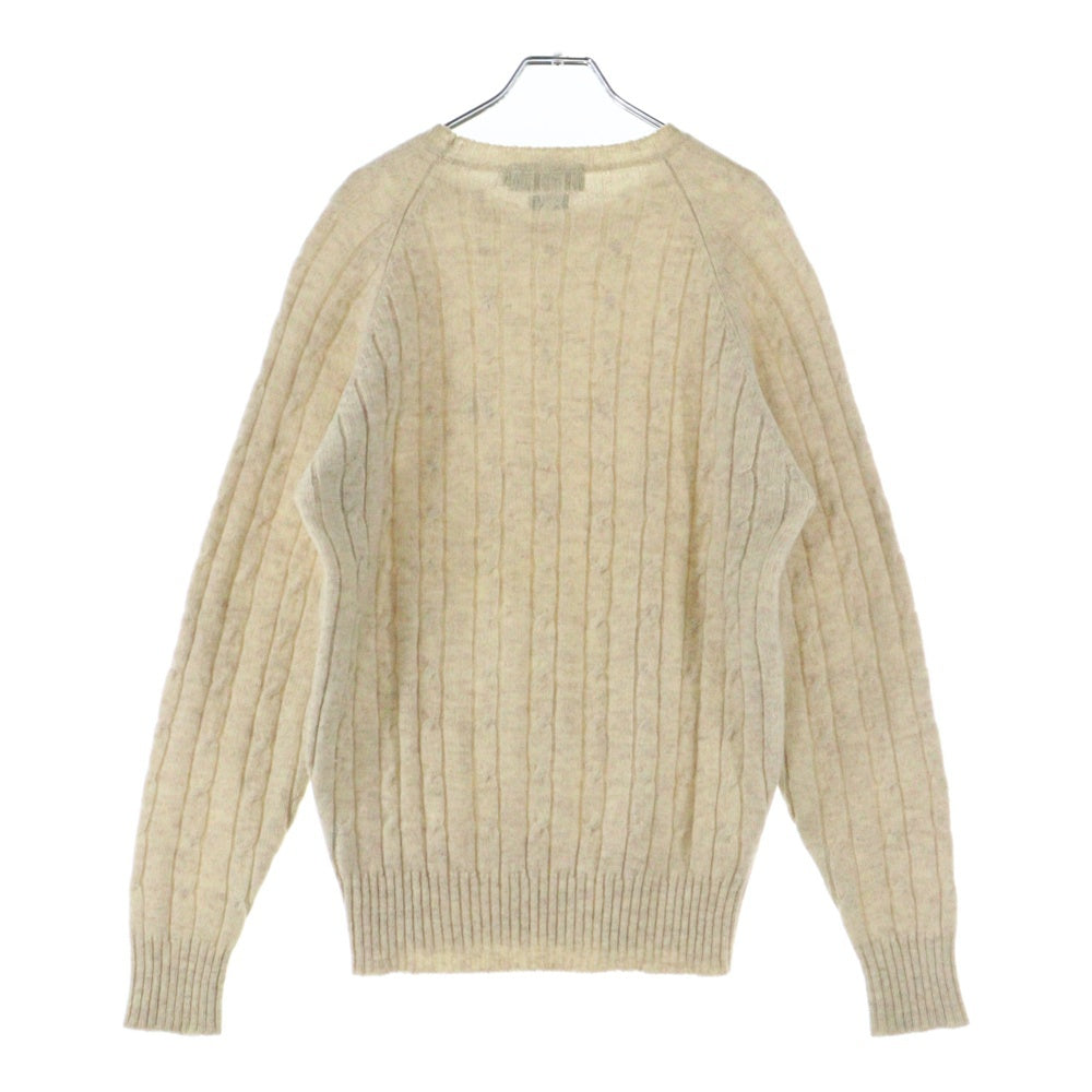 POLO RALPH LAUREN(ポロラルフローレン) ウール ロゴエンブロイダリー クルーネック ニット ベージュ