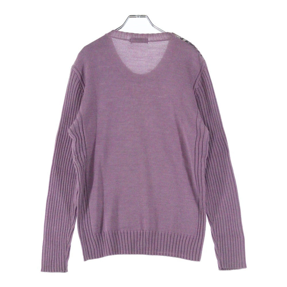 BURBERRY BLACK LABEL(バーバリー ブラックレーベル) ショルダースナップボタン ニット スウェット パープル