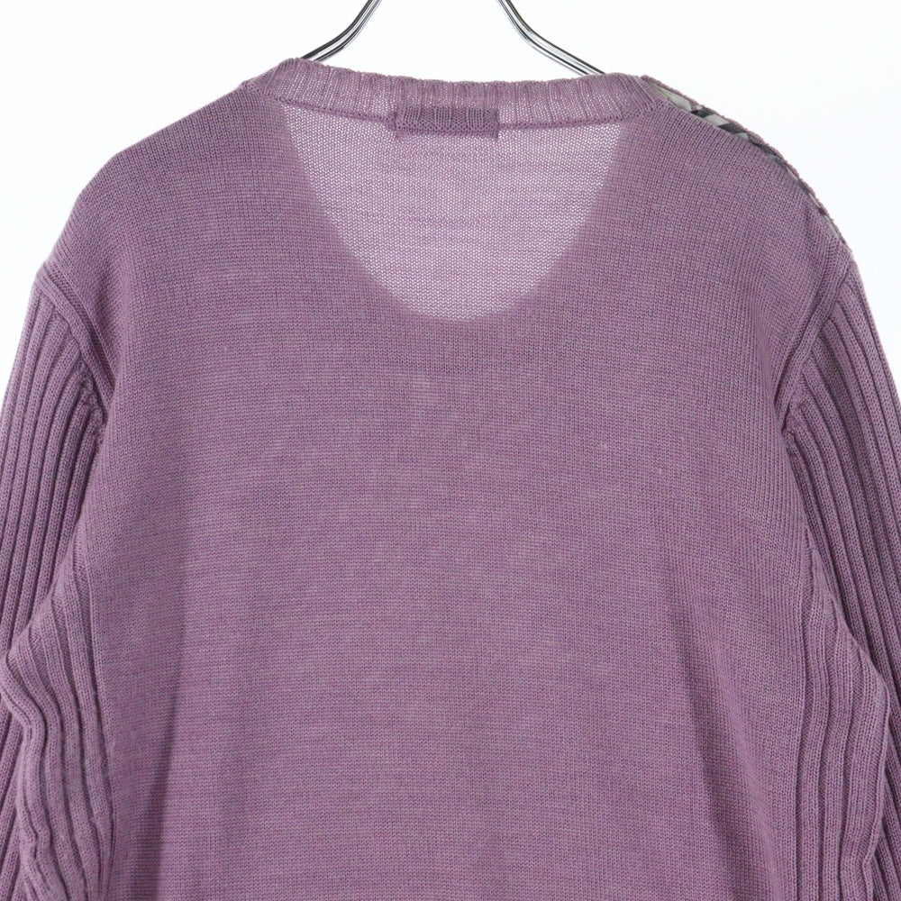 BURBERRY BLACK LABEL(バーバリー ブラックレーベル) ショルダースナップボタン ニット スウェット パープル