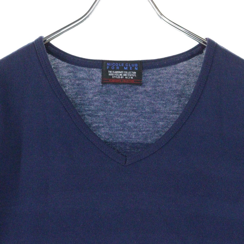 NICOLE CLUB FOR MEN(ニコルクラブフォーメン) Vネック 半袖Tシャツ カットソー ネイビー 6264-9707