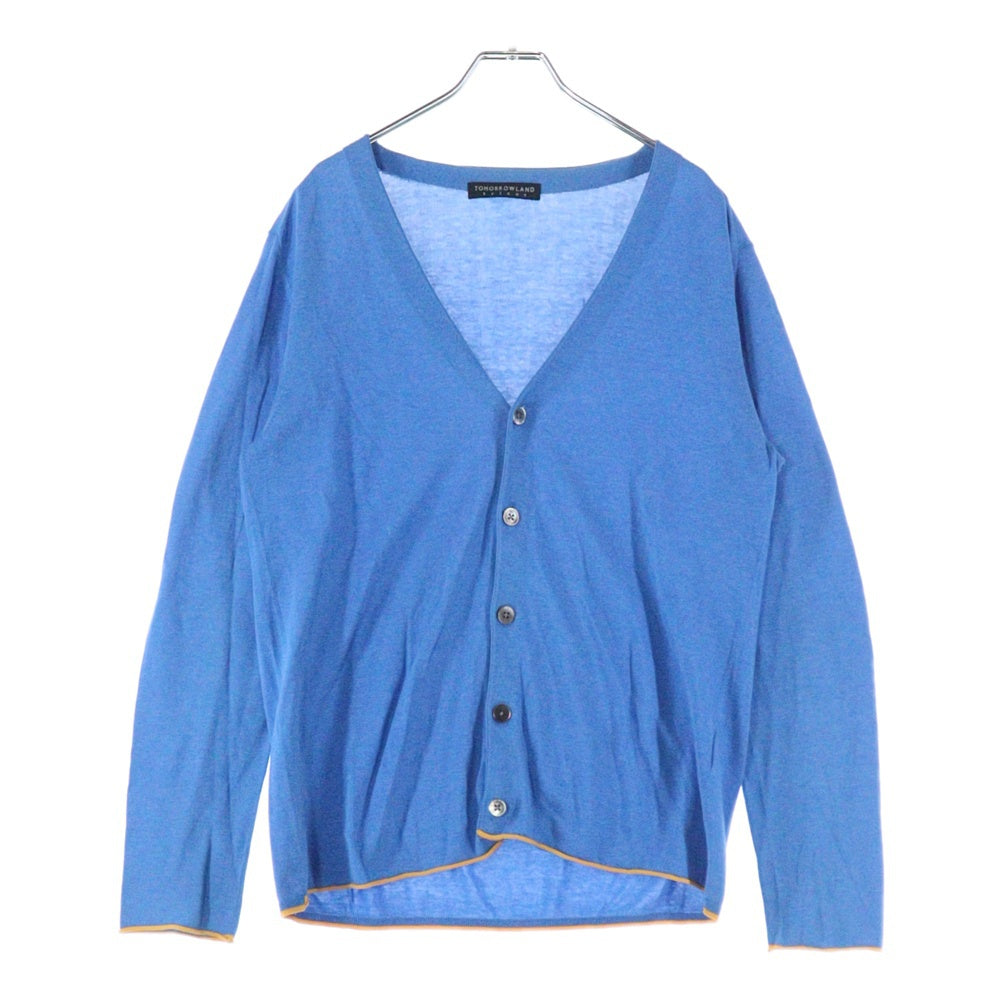TOMORROWLAND(トゥモローランド) コットン 貝ボタン カーディガン ブルー