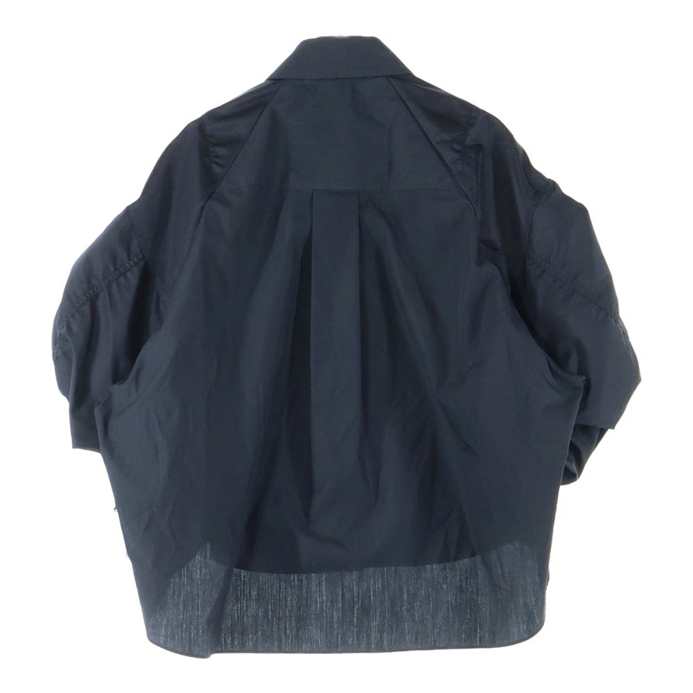 Sacai(サカイ) COTTON POPLIN x NYLON TWILL SHIRT コットン ポップリン ナイロン ツイル 半袖シャツ ブラック SCW-227