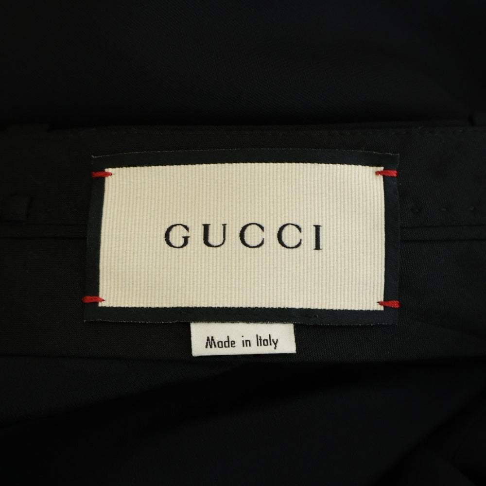 GUCCI(グッチ) 20SS ミケーレ期 モヘア混 ロゴパッチ ジップアップ フレアパンツ ブラック 624953