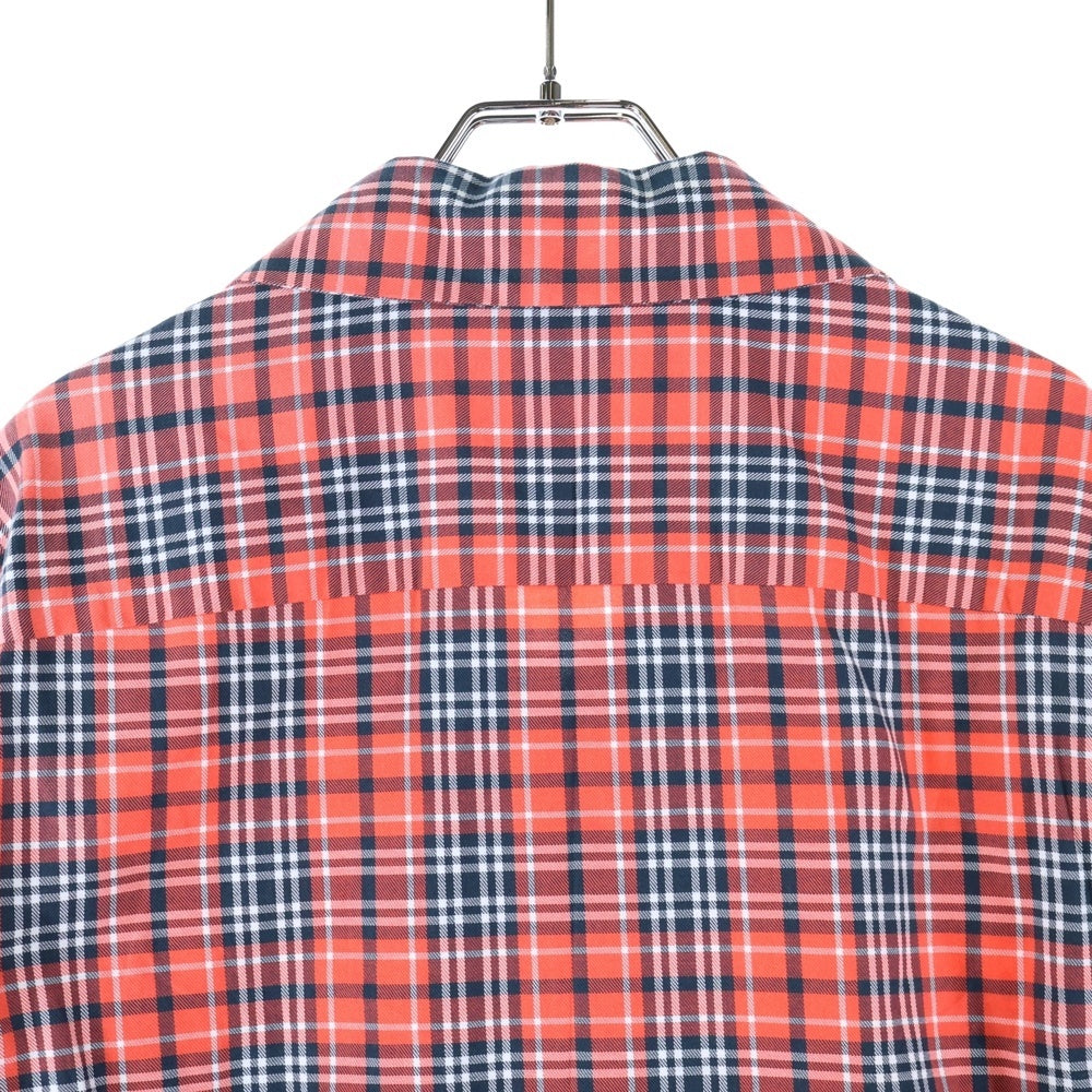 BURBERRY(バーバリー) 胸ポケット 6B チェック柄 オープンカラー 長袖シャツ オレンジ THTHAGAR129SAM