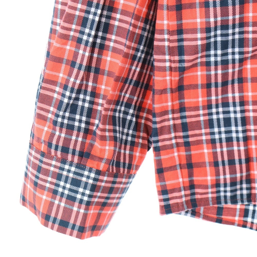 BURBERRY(バーバリー) 胸ポケット 6B チェック柄 オープンカラー 長袖シャツ オレンジ THTHAGAR129SAM