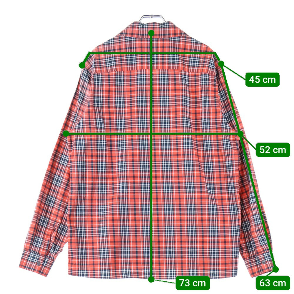 BURBERRY(バーバリー) 胸ポケット 6B チェック柄 オープンカラー 長袖シャツ オレンジ THTHAGAR129SAM