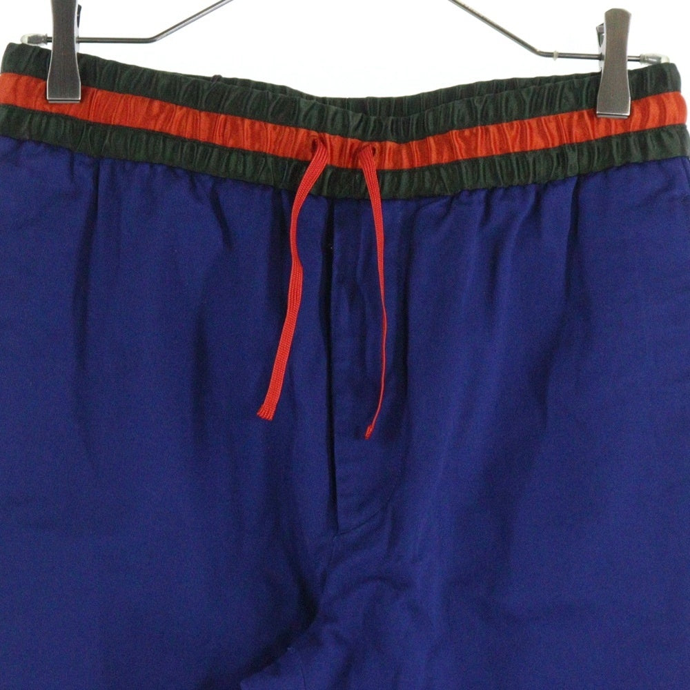 GUCCI(グッチ) GABARDINE PANT ギャバジン ウエストデザイン切り替え イージー パンツ ブルー 591052
