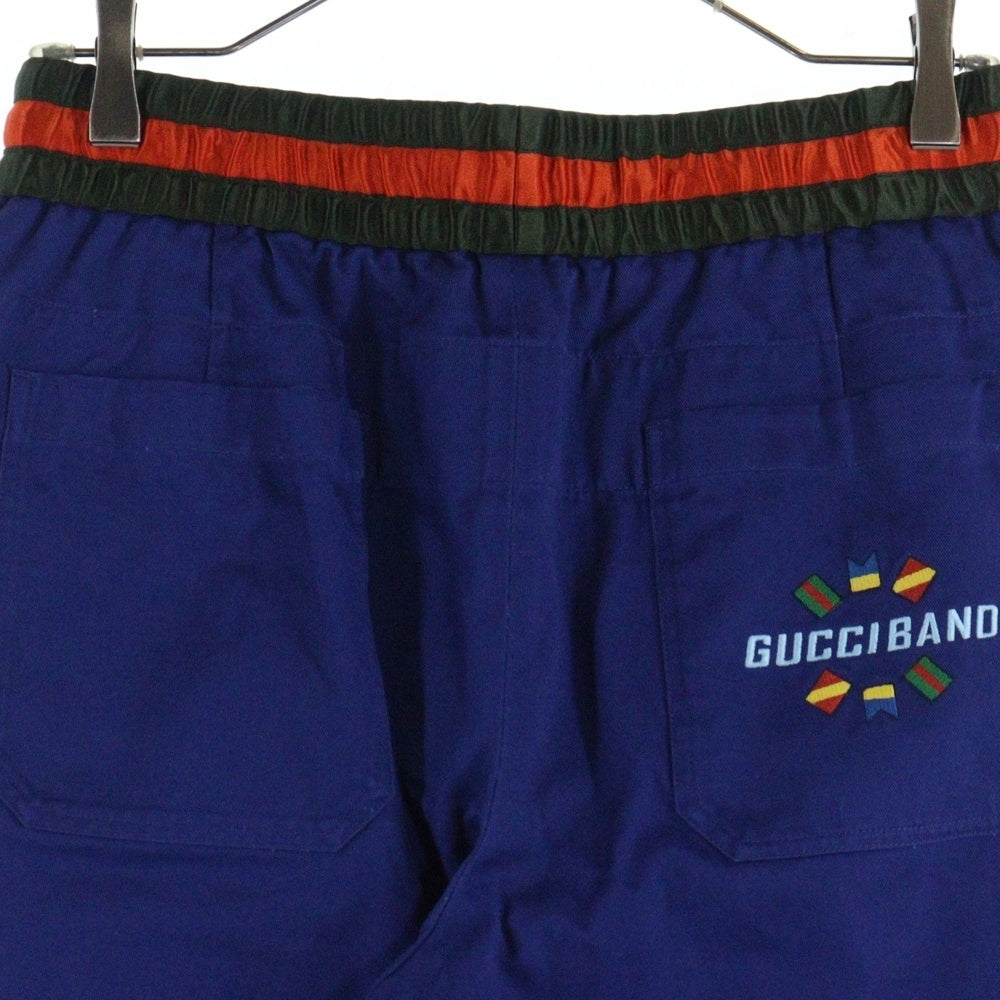 GUCCI(グッチ) GABARDINE PANT ギャバジン ウエストデザイン切り替え イージー パンツ ブルー 591052