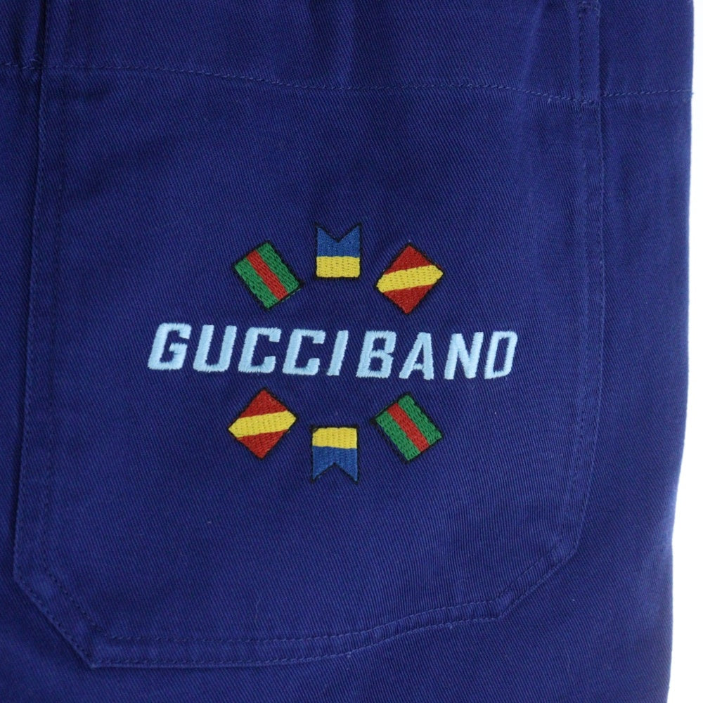 GUCCI(グッチ) GABARDINE PANT ギャバジン ウエストデザイン切り替え イージー パンツ ブルー 591052