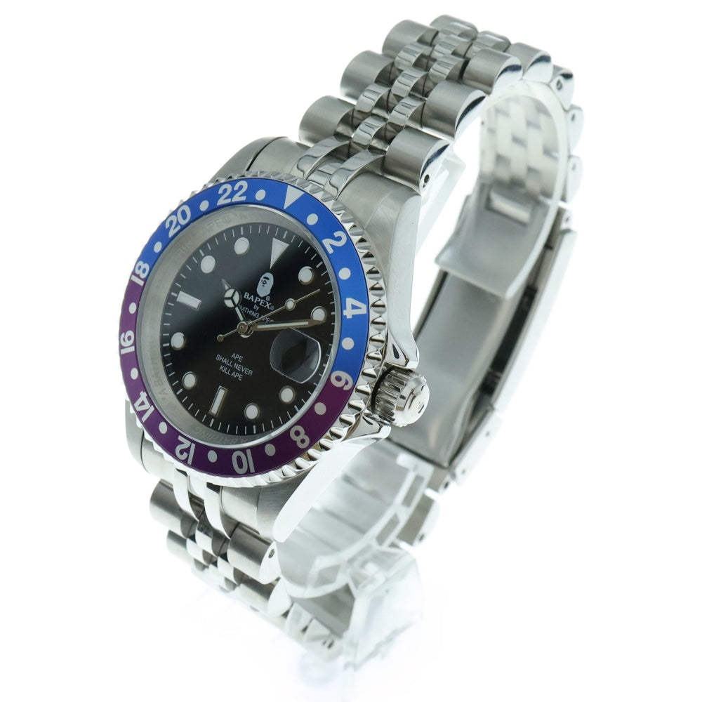 BAPE BY A BATHING APE(ベイプ ア ベイシング エイプ) TYPE 2 BAPEX ベイペックス オートマティック ウォッチ 腕時計 シルバー