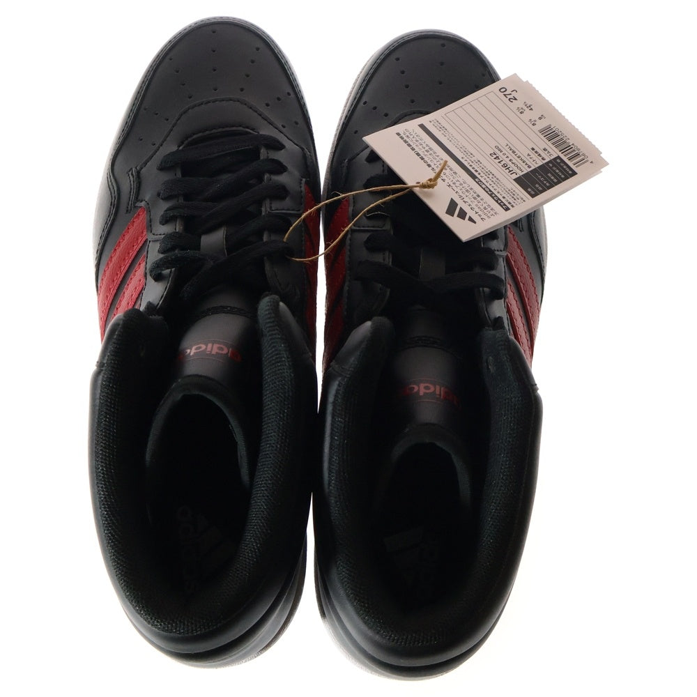 adidas(アディダス) HOOPS 4.0 MID フープス ハイカットスニーカー ブラック/レッド US9/27cm JH6142