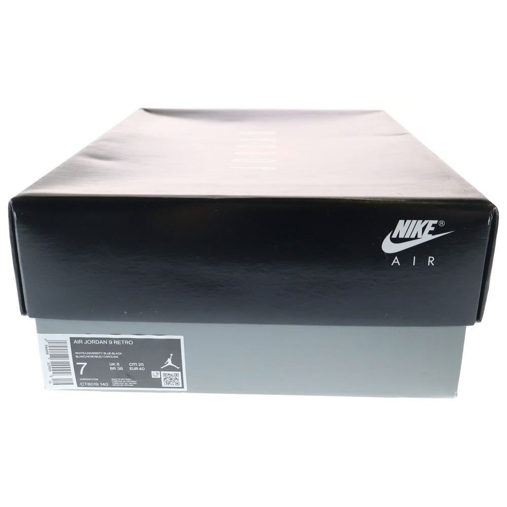 NIKE(ナイキ) AIR JORDAN 9 RETRO UNC エアジョーダン9 ノースカロライナ ハイカットスニーカー US7/25.0cm ホワイト/ブラック CT8019-140