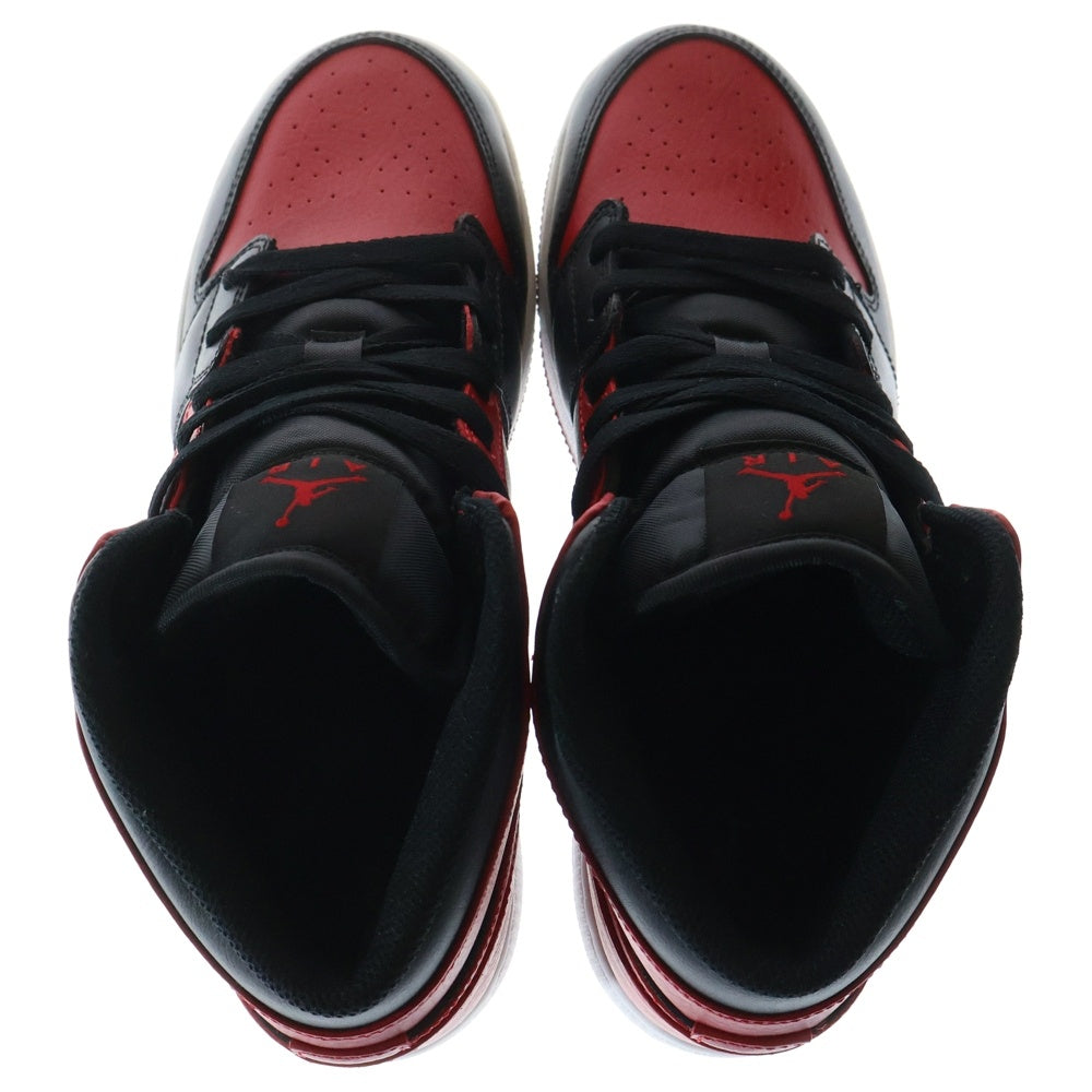 NIKE(ナイキ) KIDS GS AIR JORDAN 1 MID BERD エア ジョーダン1 ブレット ミッドカットスニーカー US7.0Y/25.0cm ブラック/レッド 55425-074