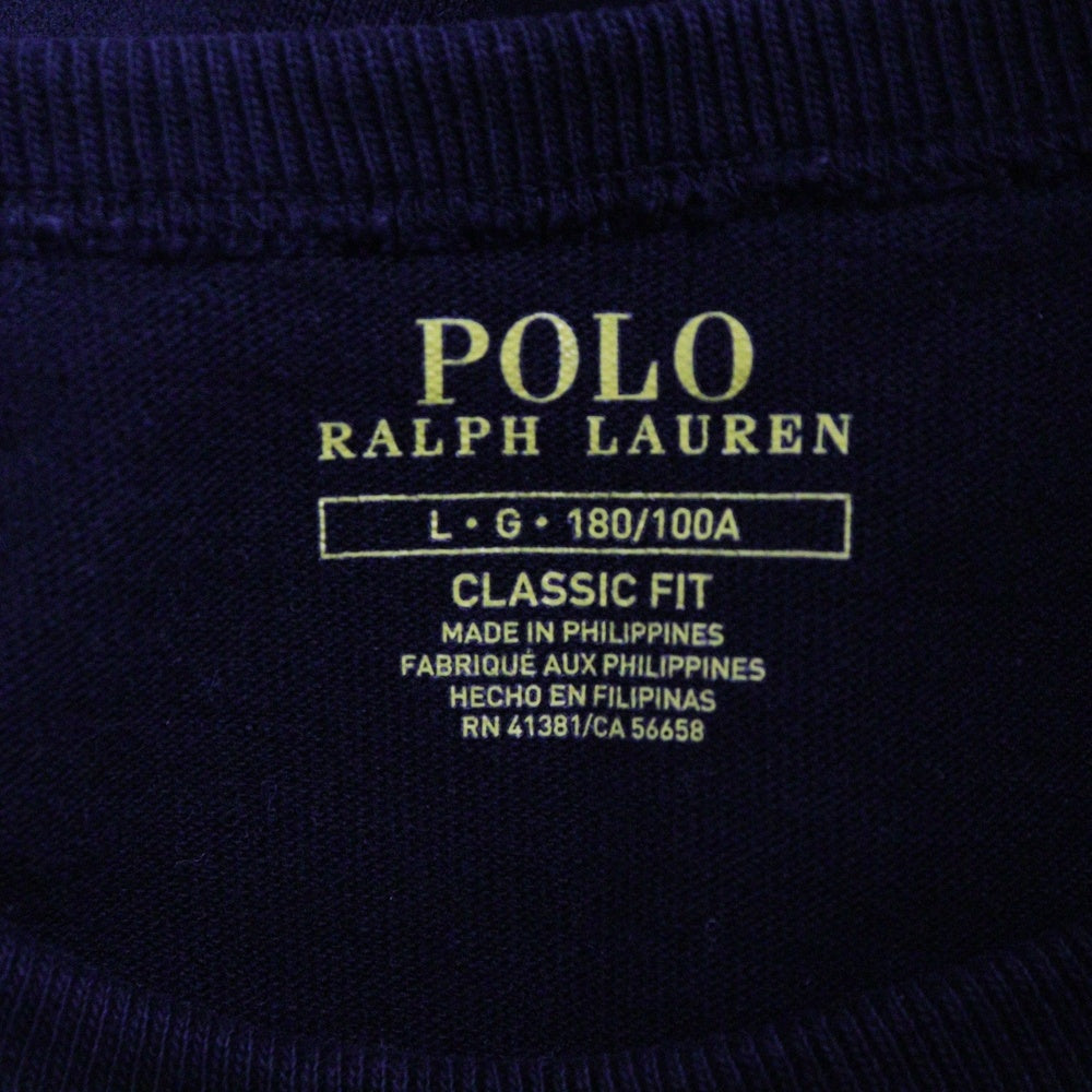 POLO RALPH LAUREN(ポロラルフローレン) フロント刺繍 クルーネック半袖Tシャツ カットソー ブラック 0200011589