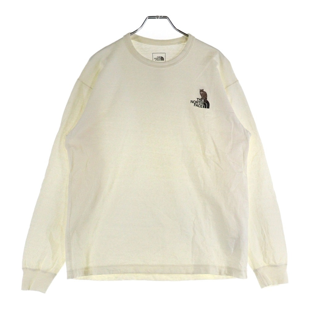 THE NORTH FACE(ザノースフェイス) FACE L/S ZOO PICKER TEE フェイス ロングスリーブ ズー ピッカー クルーネック長袖Tシャツ カットソー アイボリー NT32533